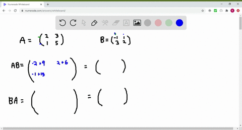 show-that-ab-is-not-equal-to-ba-by-computing-both-products-aleftbeginarrayll-2-3-1-5-endarrayright-q