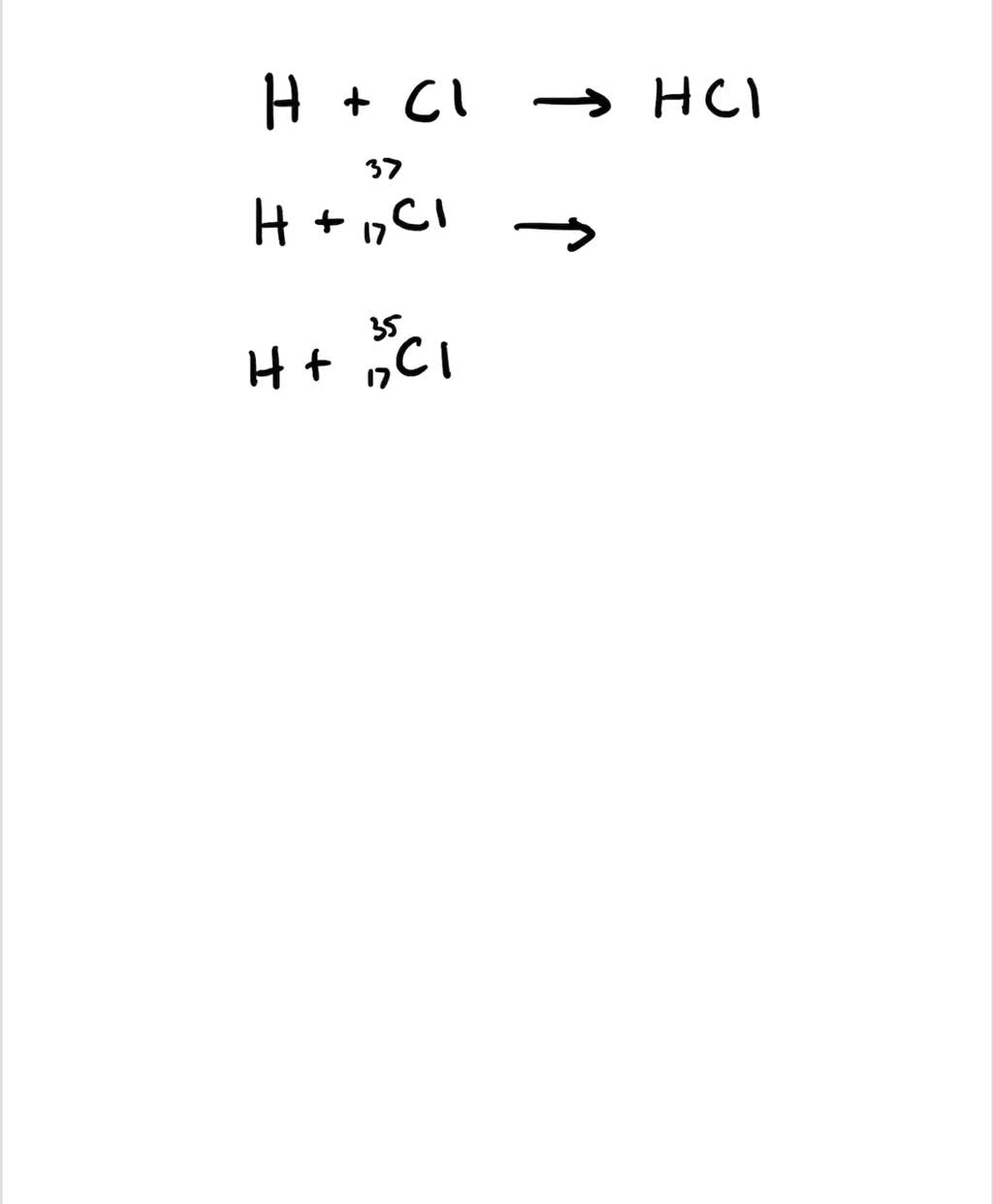 SOLVEDChlorine has two natural isotopes 17^37 Cl and 17^35 Cl