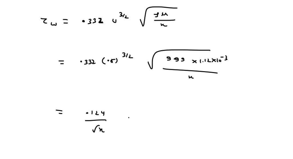 A Smooth, Flat Plate Of Length ℓ=6 M And Width B=4 M Is Placed In Water ...