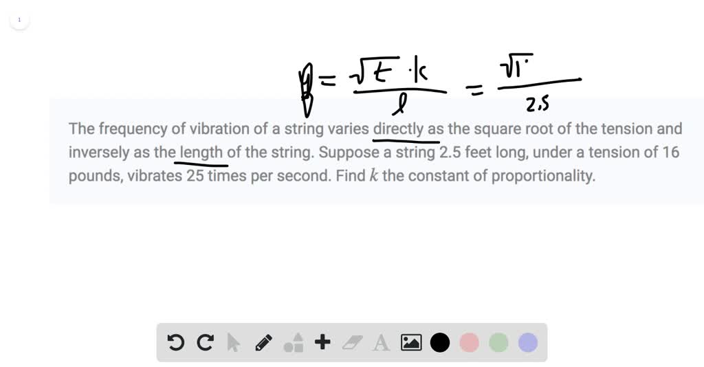 solved-the-frequency-of-vibration-of-a-string-varies-directly-as-the