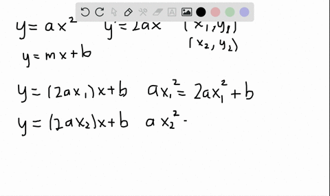show-that-any-two-tangent-lines-to-the-parabola-ya-x2-a-neq-0-intersect-at-a-point-that-is-on-the-ve