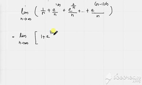 the-value-of-lim-_n-rightarrow-inftyleftfrac1nfrace1-nnfrace2-nnldotsfracen-1-nnright-is-a-1-b-0-c-e