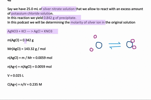if-250-ml-of-silver-nitrate-solution-reacts-with-excess-potassium-chloride-solution-to-yield-0842-g-