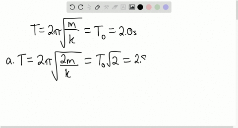 a-block-attached-to-a-spring-with-unknown-spring-constant-oscillates-with-a-period-of-20-mathrms-wha