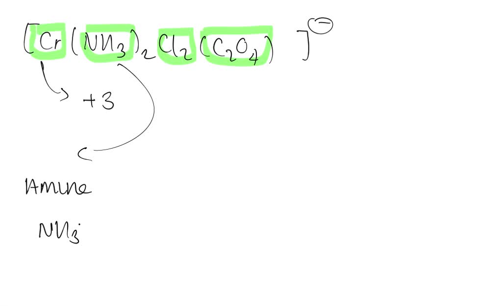 Consider the complex ion [Cr(NH3)2 Cl2(C2 O4)]^. a. What is the
