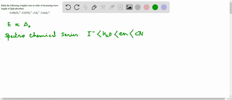 rank-the-following-complex-ions-in-order-of-increasing-wavelength-of-light-absorbed-mathrmcoleftmath