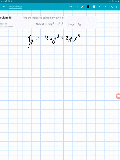 find-the-indicated-partial-derivatives-fx-y3-x-y4x3-y2-quad-f_x-x-y-quad-f_y-y