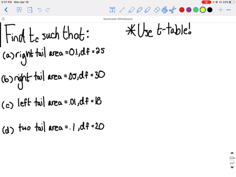 a-find-the-t-value-such-that-the-area-in-the-right-tail-is-010-with-25-degrees-of-freedom-b-find-t-2