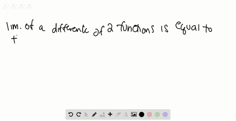 SOLVED:Explain how to find the limit of a difference. Then express your ...