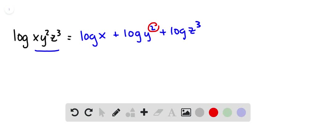 Write logarithm as the sum and/or difference of logarithms of a single ...