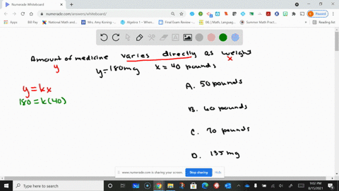 use-a-variation-model-to-solve-for-the-unknown-value-the-amount-of-a-pain-reliever-that-a-physician-