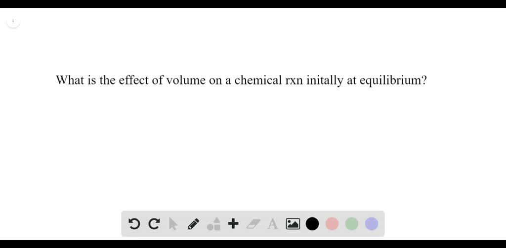 SOLVEDWhat is the effect of a change in volume on a chemical reaction