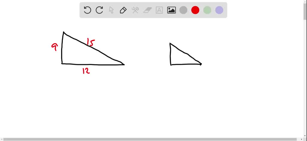 SOLVED:The sides of a triangle measure 9.12 and 15 inches. Find the