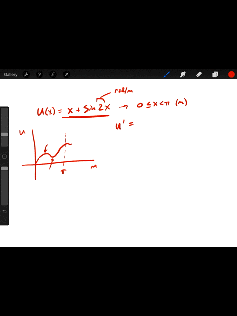 a-particle-has-potential-energy-uxxsin-2-operatornamerad-mathrmm-x-over-the-range-0-mathrmm-leq-x-le