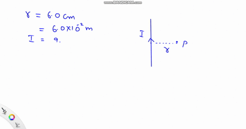 compute-the-magnitude-of-the-magnetic-field-in-air-at-a-point-60-mathrmcm-from-a-long-straight-wire-