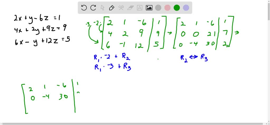 SOLVED:Use the Gaussian elimination method to solve each system of ...