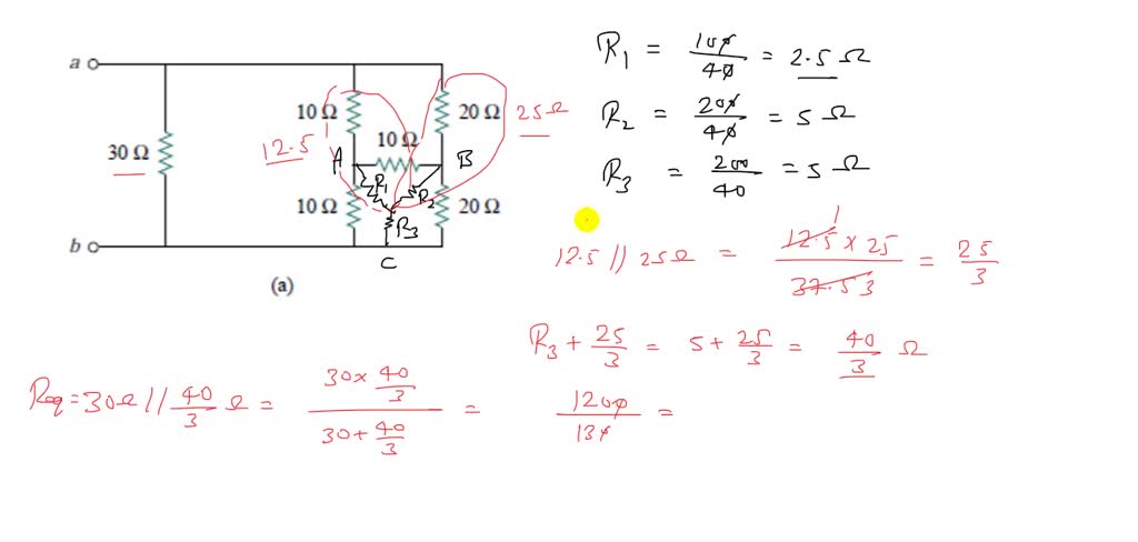 Obtain the equivalent resistance at the terminals a-b for each of the ...