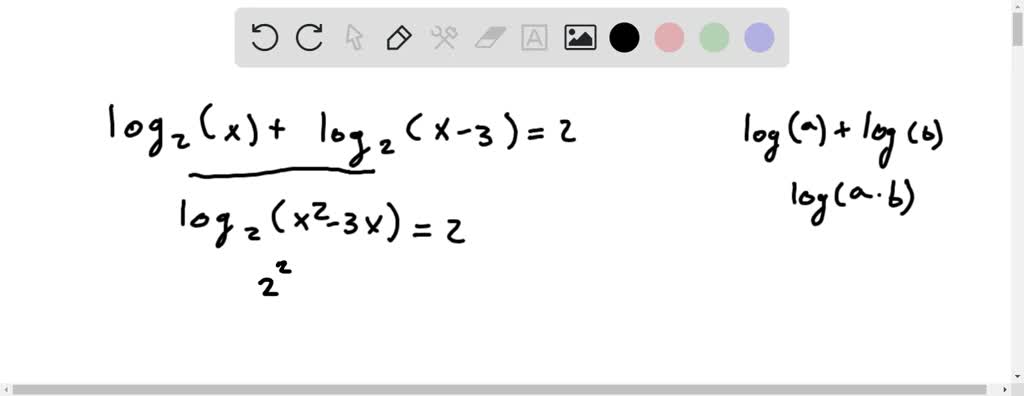 Solved:solve The Logarithmic Equation For X Log2 X+log2(x-3)=2