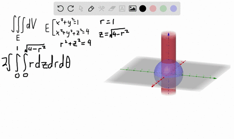 Solved Use Cylindrical Coordinates Find The Volume Of The Solid That Lies Within Both The Cylinder X 2 Y 2 1 And The Sphere X 2 Y 2 Z 2 4