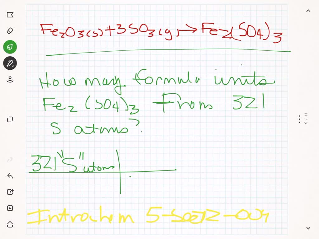 SOLVED:Given the balanced chemical equation Fe2 O3( s)+3 SO3( g) →Fe2 ...