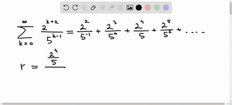 for-each-of-the-geometric-series-determine-whether-the-series-converges-or-diverges-give-the-sum--22