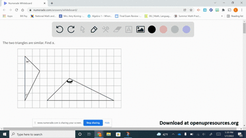 the-two-triangles-are-similar-find-x