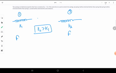 two-springs-are-identical-except-for-their-force-constants-k_2k_1-if-the-same-force-is-used-to-stret