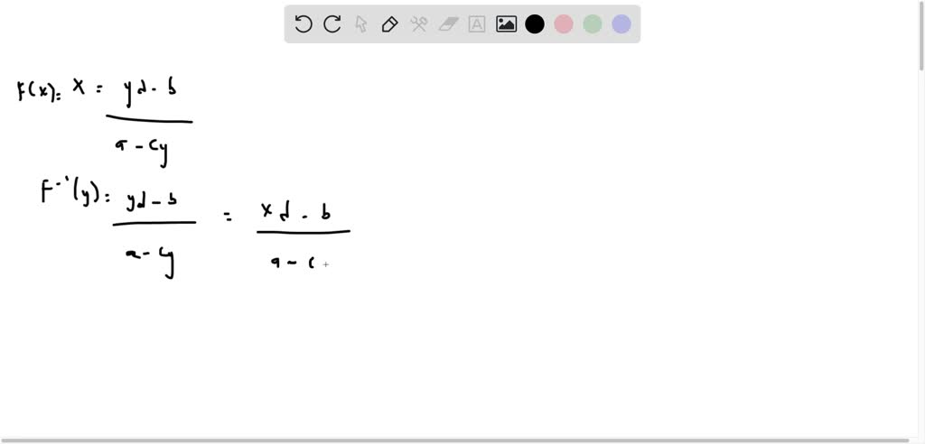 SOLVED:Let f(x)=\begin{array}{l}a x+b \\ c x+d\end{array} and assume b ...