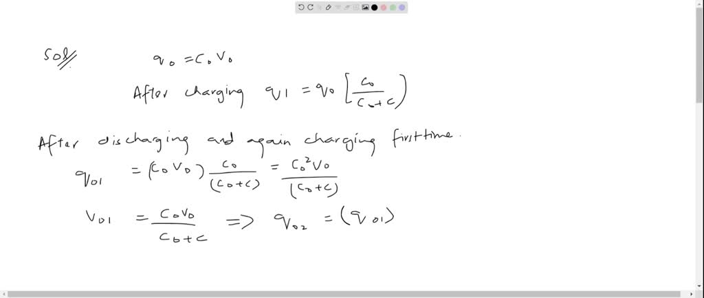 SOLVED:A capacitor of capacitance C0 is charged to a potential V0 and ...