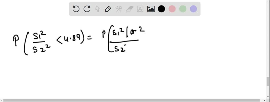 If S1^2 and S2^2 represent the variances of independent random samples ...