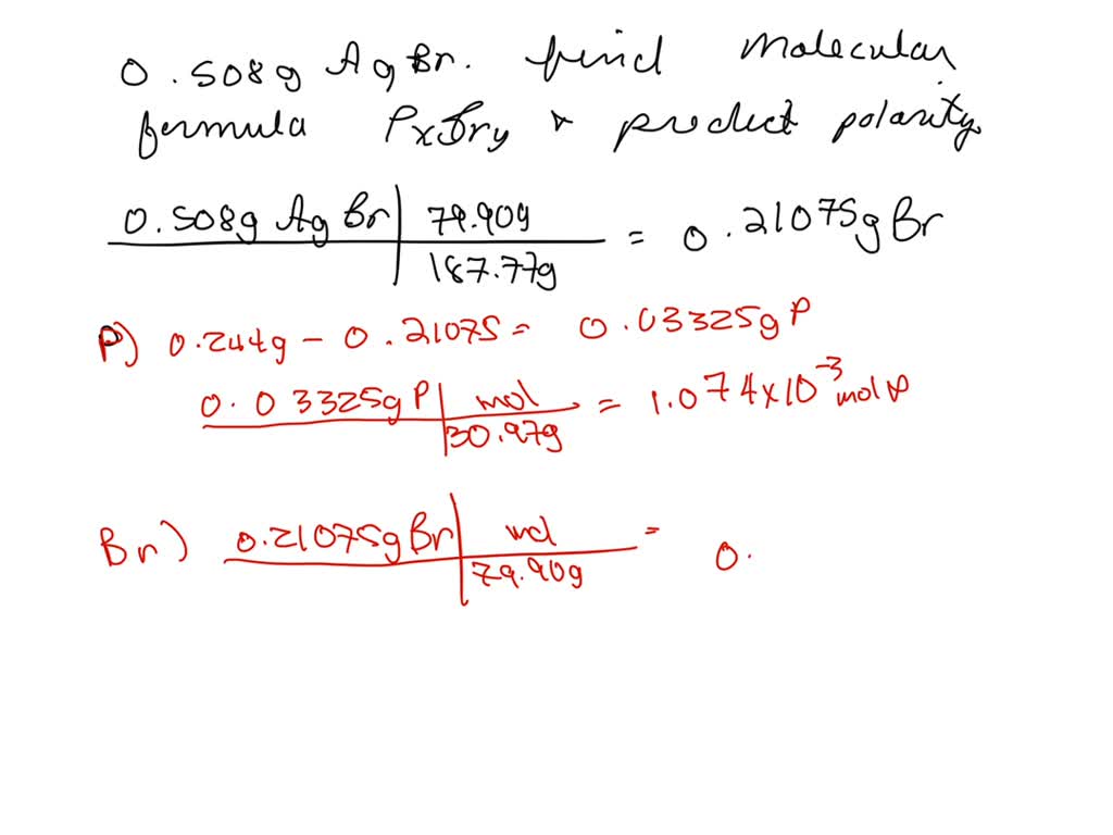 SOLVEDA 0.244 g sample of a compound of phosphorus and bromine, when