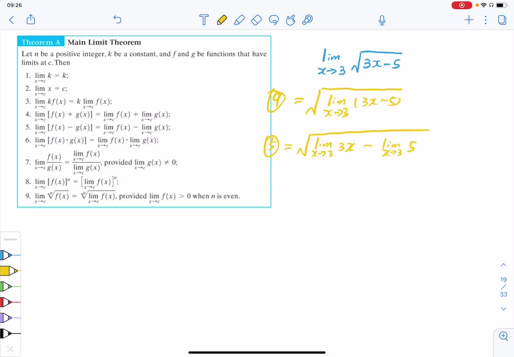 Solved Example 5 Use The Observations Lim K Kand Lim The Limit Laws In Theorem T0 Find The Following Limits Lim 4 3 Example 3 And