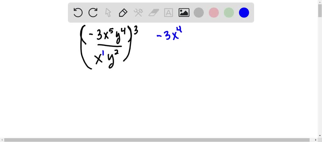 Simplify. (-3 x 5 y 4 x y 2) 3 | Numerade