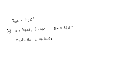 the-critical-angle-for-total-internal-reflection-at-a-liquid-air-interface-is-445circ-a-if-a-ray-of