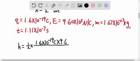 a-proton-moves-at-450-times-105-mathrmm-mathrms-in-the-horizontal-direction-it-enters-a-uniform-vert