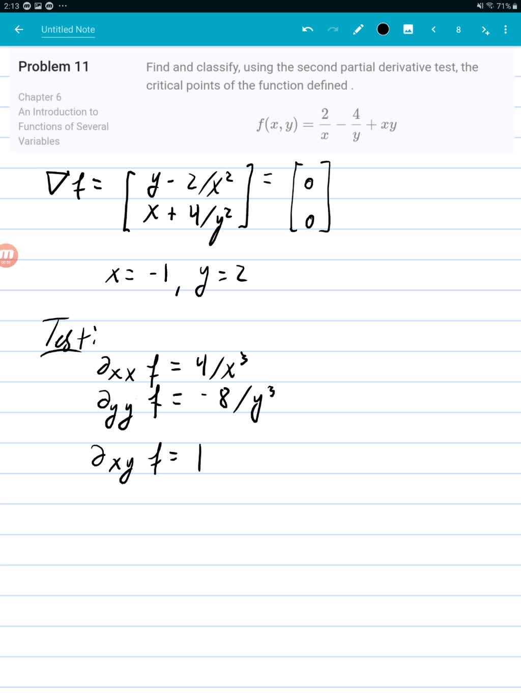 find-and-classify-using-the-second-partial-derivative-test-the