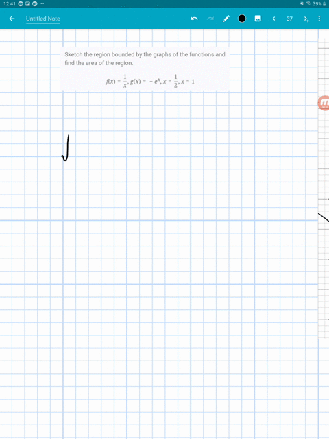 sketch-the-region-bounded-by-the-graphs-of-the-functions-and-find-the-area-of-the-region-fxfrac1x-gx