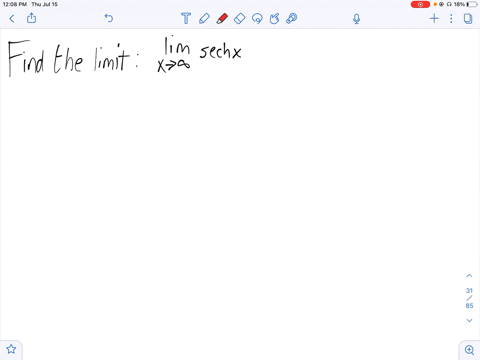 find-the-limit-lim-_x-rightarrow-infty-operatornamesech-x