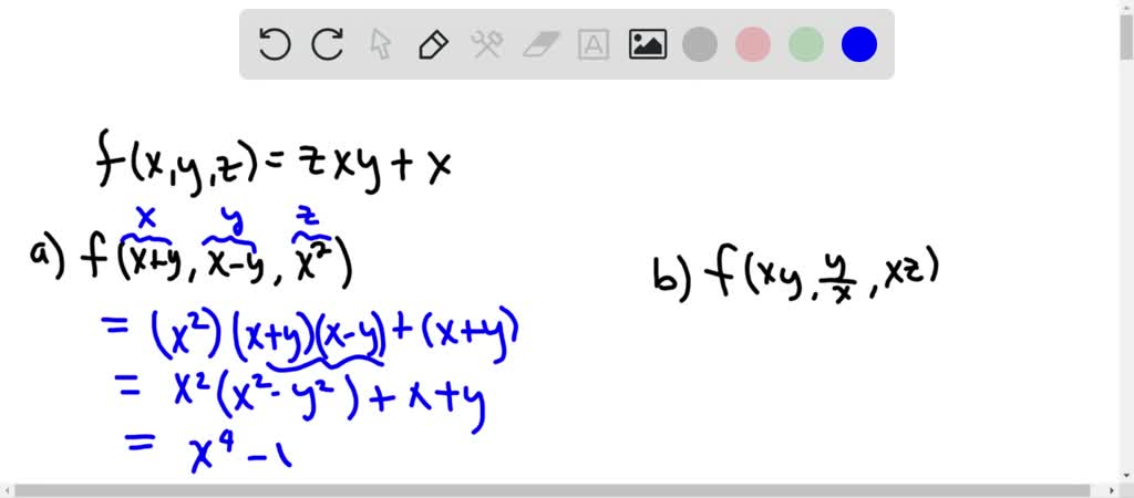 SOLVED:Involve functions of three variables. Let f(x, y, z)=z x y+x ...