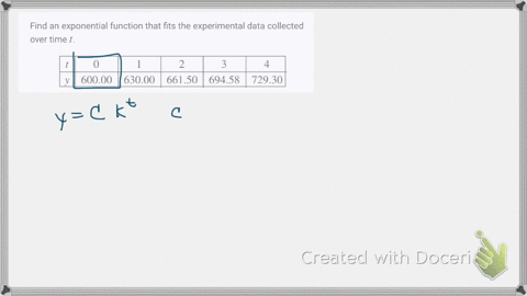 find-an-exponential-function-that-fits-the-experimental-data-collected-over-time-t-beginarraycccccc-