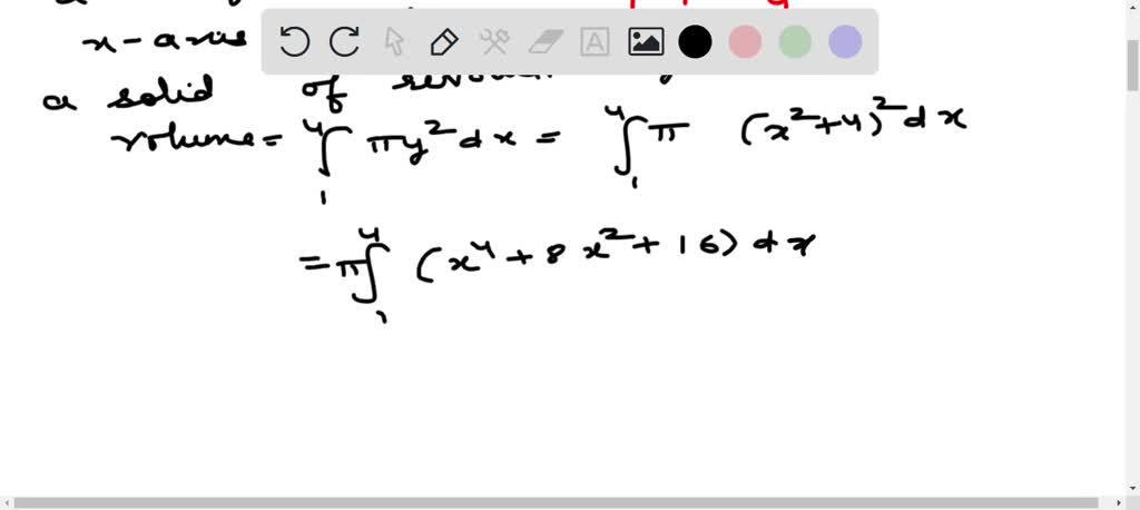 The curve y=x^2+4 is rotated one revolution about the x-axis between ...