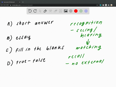 which-of-the-following-is-an-example-of-a-test-using-recognition-a-short-answer-b-essay-c-fill-in-th