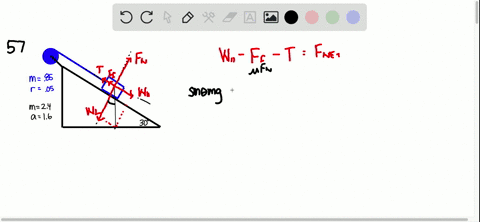a-24-mathrmkg-block-rests-on-a-slope-and-is-attached-by-a-string-of-negligible-mass-to-a-solid-drum-