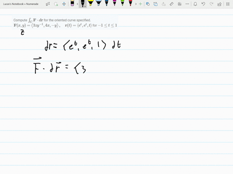 compute-int_c-mathbff-cdot-d-mathbfr-for-the-oriented-curve-specified-mathbffx-yleftlangle-3-z-y-1-4