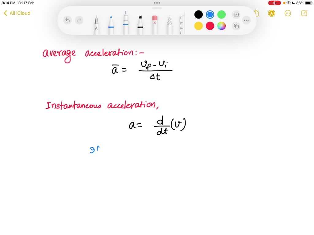 SOLVED:What Is The Difference Between Average Acceleration And ...