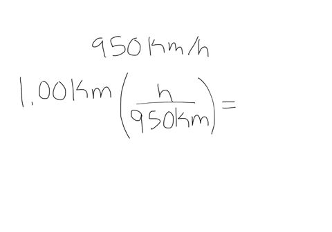 SOLVED:An airplane travels at 950 km / h. How long does it take to ...