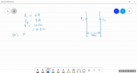 two-long-straight-wires-are-parallel-and-10-mathrmcm-apart-one-carries-a-current-of-20-mathrma-the-o