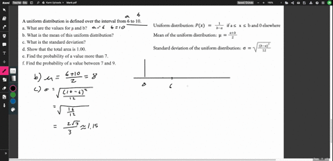 SOLVED:A uniform distribution is defined over the interval from 2 to 5 ...