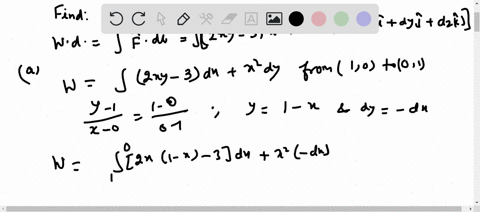 find-the-work-done-by-the-force-mathrmf2-x-y-3-mathrmix2-mathrmj-in-moving-an-object-from-10-to-01-a