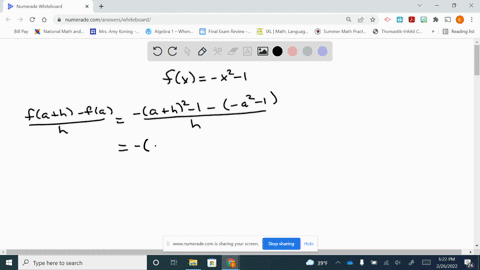 find-fracfah-fah-for-each-of-the-given-functions-fx-x2-1